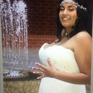 Wedding dress and veil